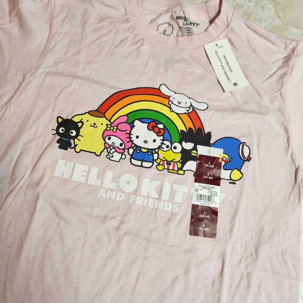 Hello Kitty and Friends Light Pink Graphic Tee Sz Small